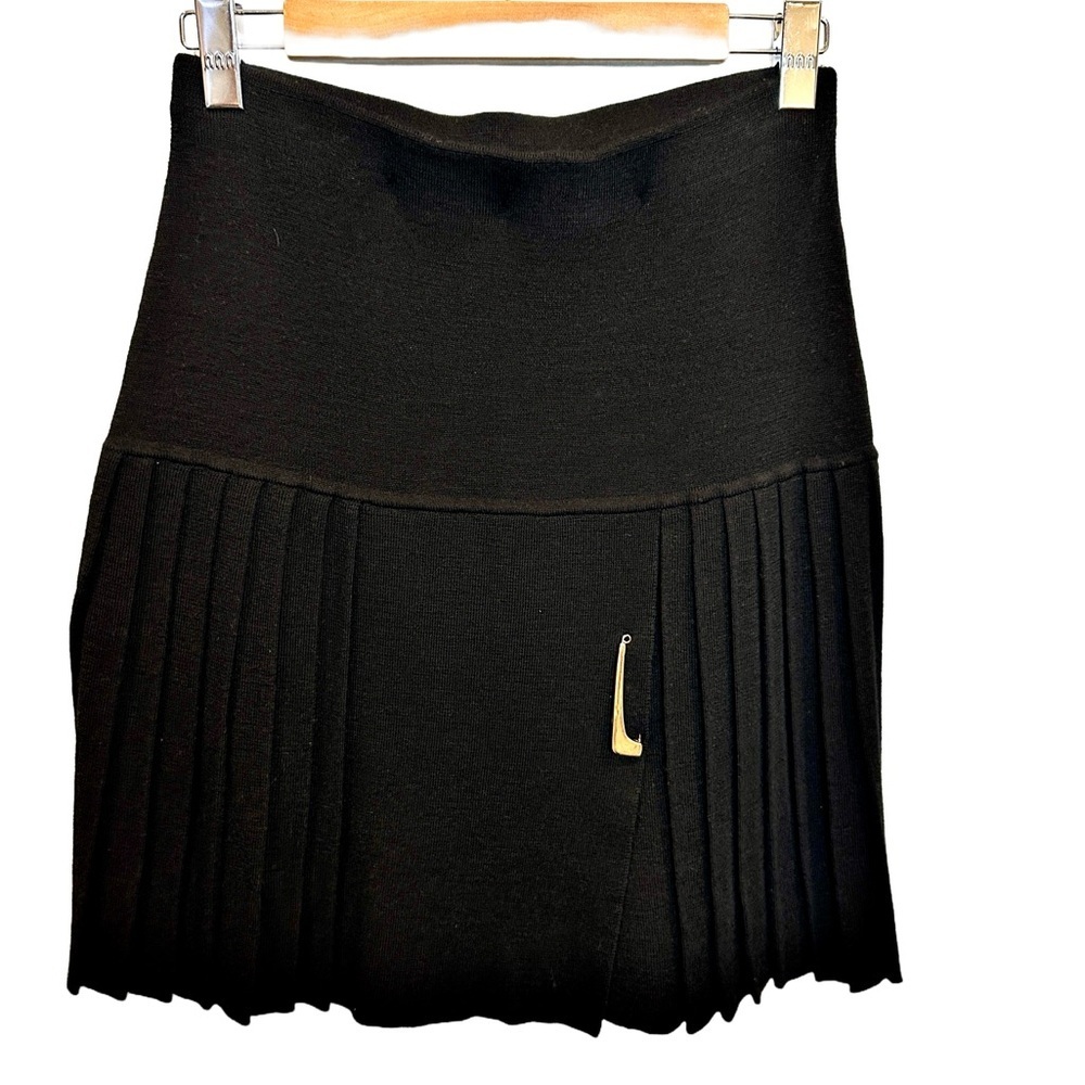 Vintage Adrienne‎ Vittadini Preppy Dark Academia Wool Blend Pleated Skirt S
